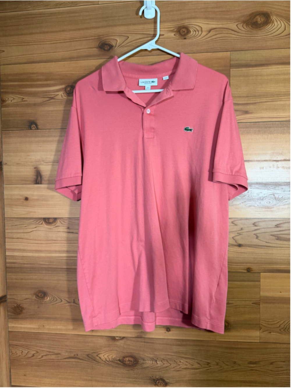 Lacoste Coral peach Regular Fit Polo Shirt mens size XL - Picture 2 of 9